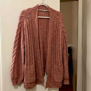 Madewell Bubble-Sleeve Cableknit Cardigan